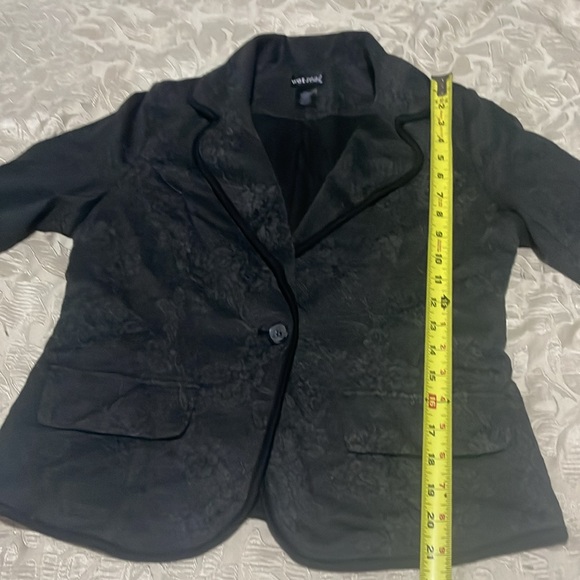 Wet Seal SZ L Black Floral Single Button Front Blazer - Picture 10 of 15